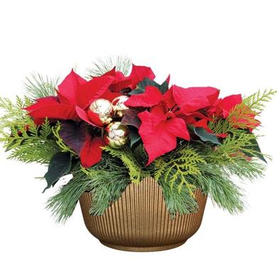 Arrangement de Noël / Panier en osier / 39.99$